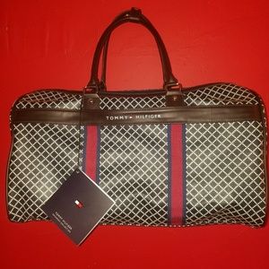 Tommy Hilfiger leather duffle luggage bag